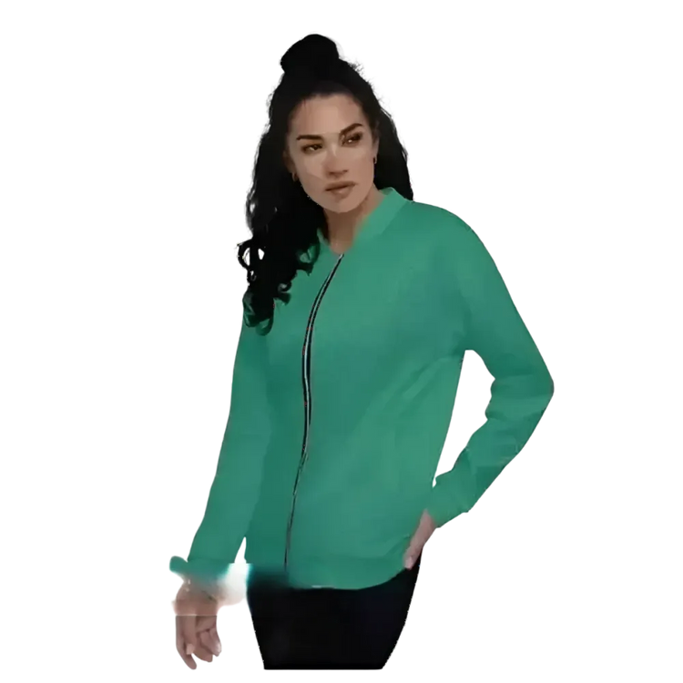 Unisex Bomberjacke von BUYATHOME24, pflegeleichte Blousonjacke in XS bis 3XL, sichtbar mit Reißverschluss und elastischen Bündchen.