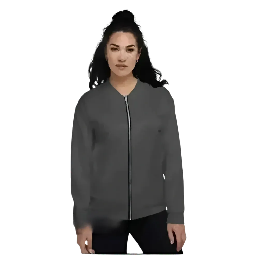 Unisex Bomberjacke aus Polyester in Schwarz, leicht gefüttert, mit Reißverschluss und elastischen Bündchen, Größe XS bis 3XL.
