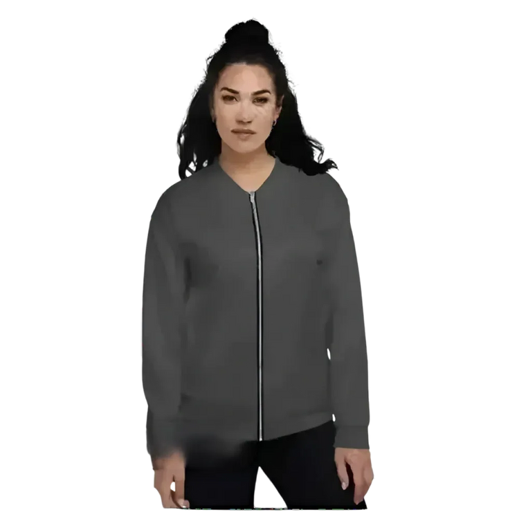 Unisex Bomberjacke aus Polyester in Schwarz, leicht gefüttert, mit Reißverschluss und elastischen Bündchen, Größe XS bis 3XL.