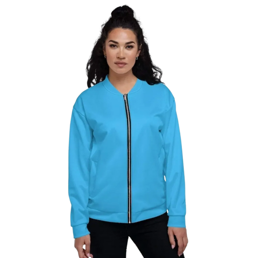Unisex Bomberjacke aus Polyester in XS-3XL, Damenmodell, schwarze Blousonjacke von BUYATHOME24, mit Reißverschluss und Stehkragen