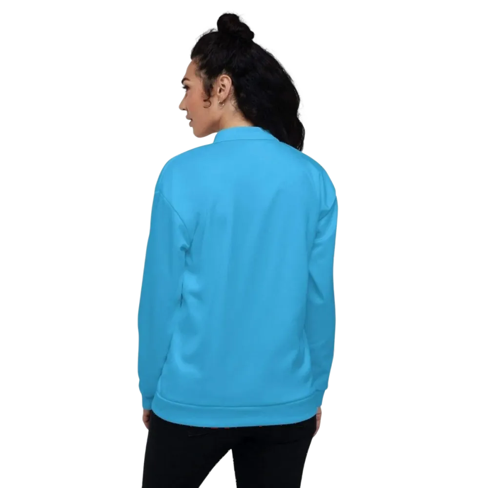 Unisex Bomberjacke aus Polyester in XS-3XL von BUYATHOME24, Damen-Modell in Schwarz mit Reißverschluss und elastischen Bündchen.