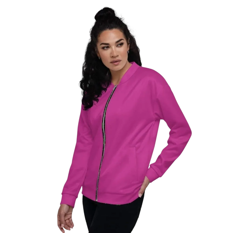 Unisex Bomberjacke aus Polyester in XS bis 3XL, mit elastischem Bund und Stehkragen, in schwarzer Farbe, von BUYATHOME24.