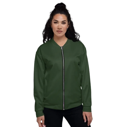 Unisex Bomberjacke aus Polyester in XS-3XL, pflegeleicht, Damenmodell von BUYATHOME24, mit elastischem Saum und Reißverschluss.