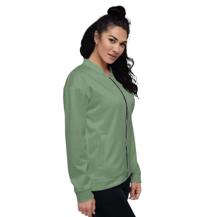 Unisex Bomberjacke aus Polyester von BUYATHOME24, schnelltrocknend, in XS bis 3XL, Damenmodell mit Reißverschluss und elastischem Saum.