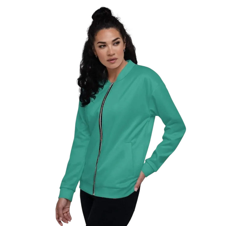 Damen-Bomberjacke aus Polyester, schnelltrocknend, in XS bis 3XL, von BUYATHOME24, mit Reißverschluss und elastischem Saum