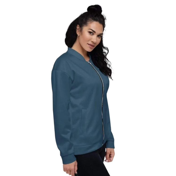 Unisex Bomberjacke aus Polyester in XS-3XL, schnelltrocknend, Damenmodell, schwarze Jacke mit Reißverschluss und elastischem Saum
