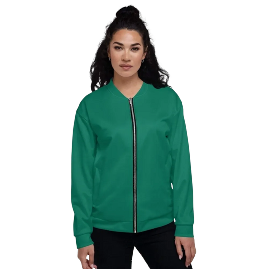 Unisex Bomberjacke aus Polyester mit YKK-Reißverschluss, Damenmodell, in XS bis 3XL, schwarze Jacke von BUYATHOME24.