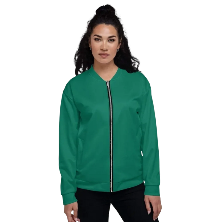 Unisex Bomberjacke aus Polyester mit YKK-Reißverschluss, Damenmodell, in XS bis 3XL, schwarze Jacke von BUYATHOME24.