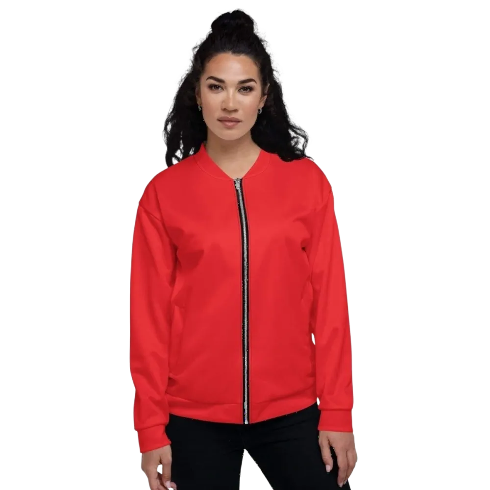Unisex Bomberjacke aus Polyester mit YKK-Reißverschluss, Damenmodell, in XS bis 3XL, in schwarzer Farbe.