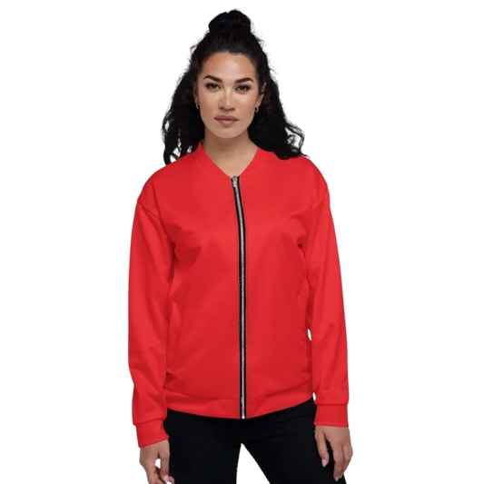 Unisex Bomberjacke aus Polyester mit YKK-Reißverschluss, Damenmodell, in XS bis 3XL, in schwarzer Farbe.
