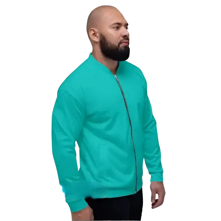 Unisex Bomberjacke aus Polyester mit YKK-Reißverschluss, in XS bis 3XL, dunkel, mit Textildruck, von BUYATHOME24.