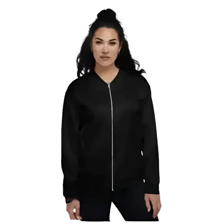 Schnelltrocknende Unisex Bomberjacke von BUYATHOME24 in XS bis 3XL, sportlicher Blouson im klassischen Design, frontales Detail sichtbar