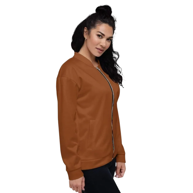 Damen-Bomberjacke von BUYATHOME24 in XS-3XL, personalisierbar, mit YKK-Reißverschluss, modischer Unisex-Style