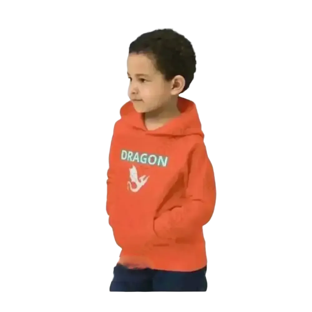 Unisex Kinder Hoodie mit Drachen-Grafik, Baumwolle, Kapuzenpullover für Jungen und Mädchen, 4-12 Jahre