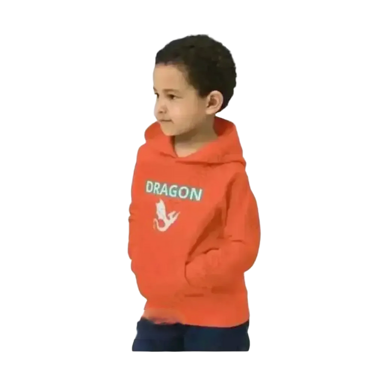 Unisex Kinder Hoodie mit Drachen-Grafik, Baumwolle, Kapuzenpullover für Jungen und Mädchen, 4-12 Jahre
