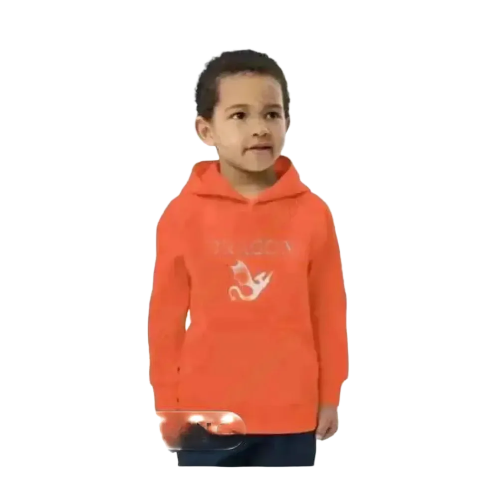 Unisex Kinder Hoodie mit Drachen-Grafik in gebrannter Orange, Baumwolle, Kapuzenpullover für 4-12 Jahre, von BUYATHOME24