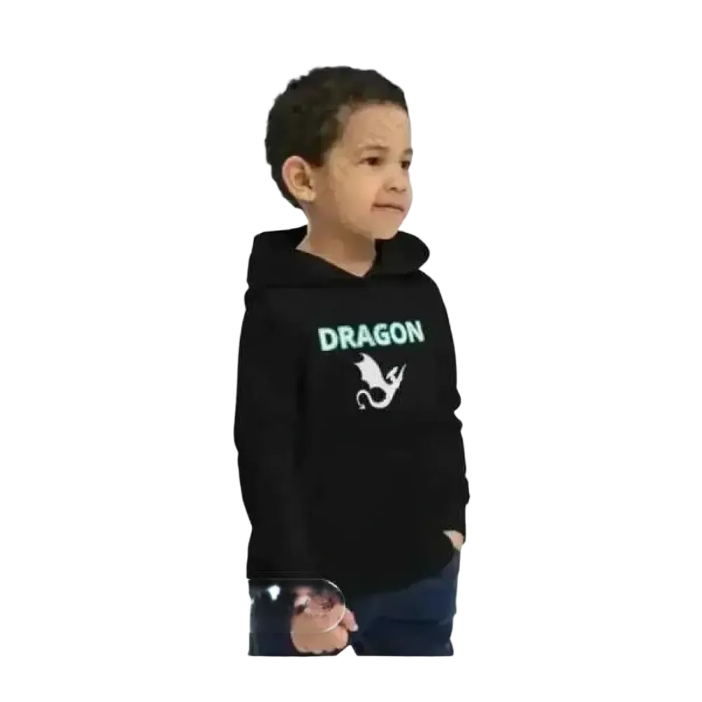 Unisex Drachen Hoodie für Kinder von 4-12 Jahren, Baumwollkapuzenpullover mit buntem Drachen-Design, für Jungen und Mädchen
