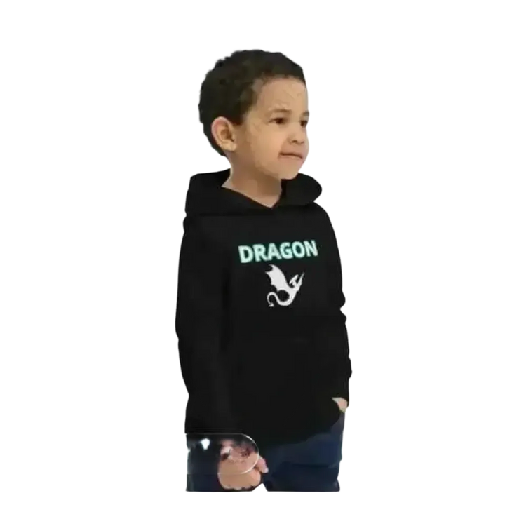 Unisex Drachen Hoodie für Kinder von 4-12 Jahren, Baumwollkapuzenpullover mit buntem Drachen-Design, für Jungen und Mädchen