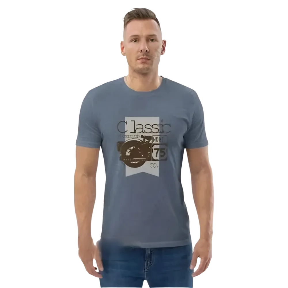 Unisex Grafik T-Shirt aus Baumwolle in Dunkelgrau Blau, Herren, in den Größen S bis 5XL, mit auffälligem Druck.