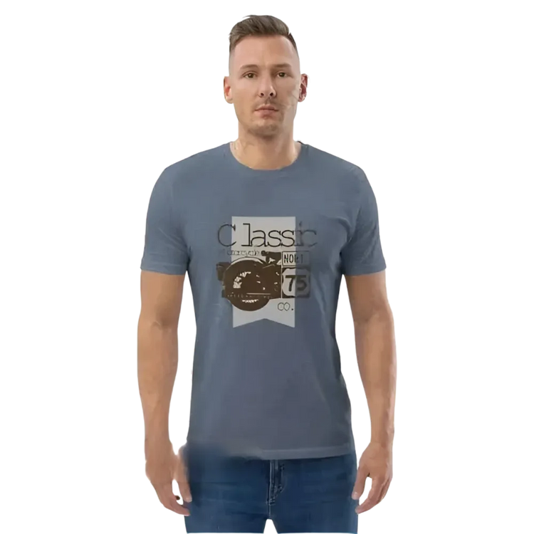 Unisex Grafik T-Shirt aus Baumwolle in Dunkelgrau Blau, Herren, in den Größen S bis 5XL, mit auffälligem Druck.
