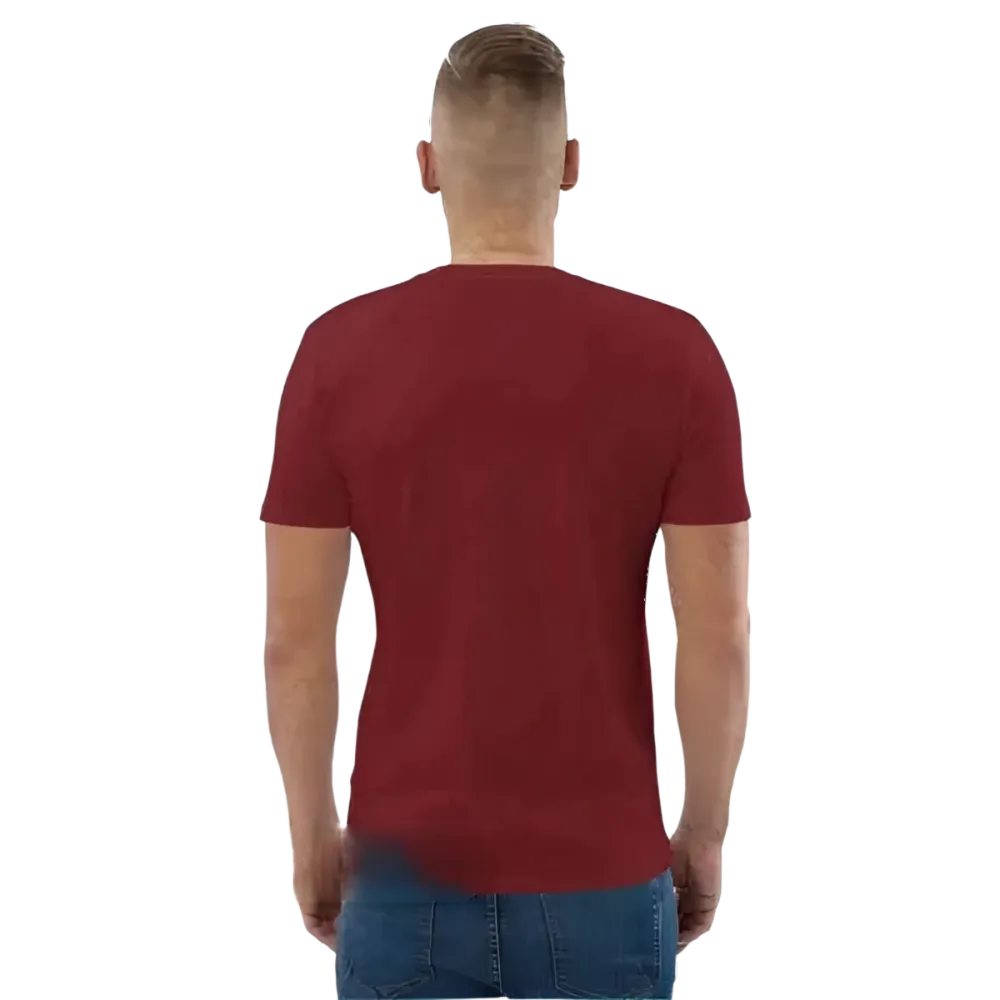 Unisex Grafik T-Shirt aus 100% Baumwolle in Schwarz mit Druck, liegend auf weißem Hintergrund, Größe S bis 5XL.
