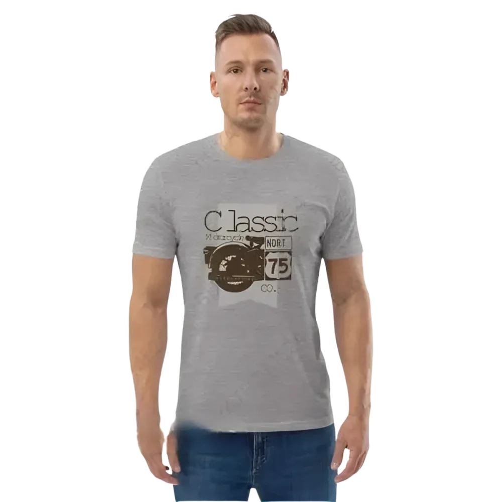 Grafik Unisex T-Shirt aus 100% Baumwolle in Heather Grau, Herren, Größen S bis 5XL, mit stylischem Druck von BUYATHOME24