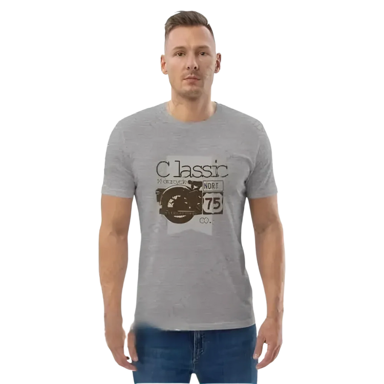 Grafik Unisex T-Shirt aus 100% Baumwolle in Heather Grau, Herren, Größen S bis 5XL, mit stylischem Druck von BUYATHOME24