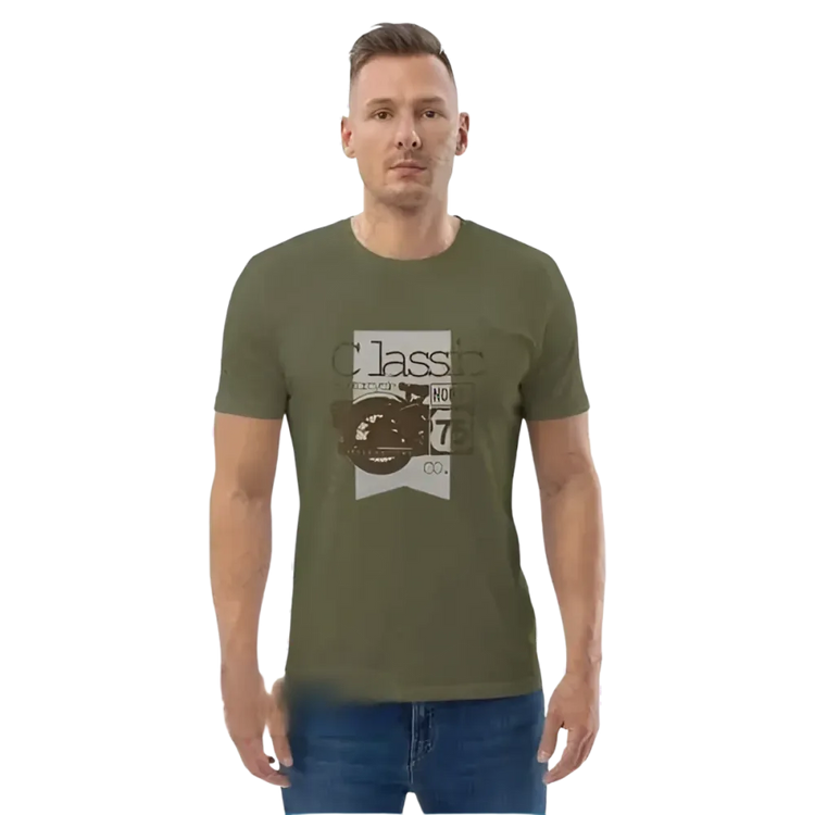 Unisex Grafik T-Shirt von BUYATHOME24, khaki, aus 100% Baumwolle, in den Größen S bis 5XL, mit Druckdesign.