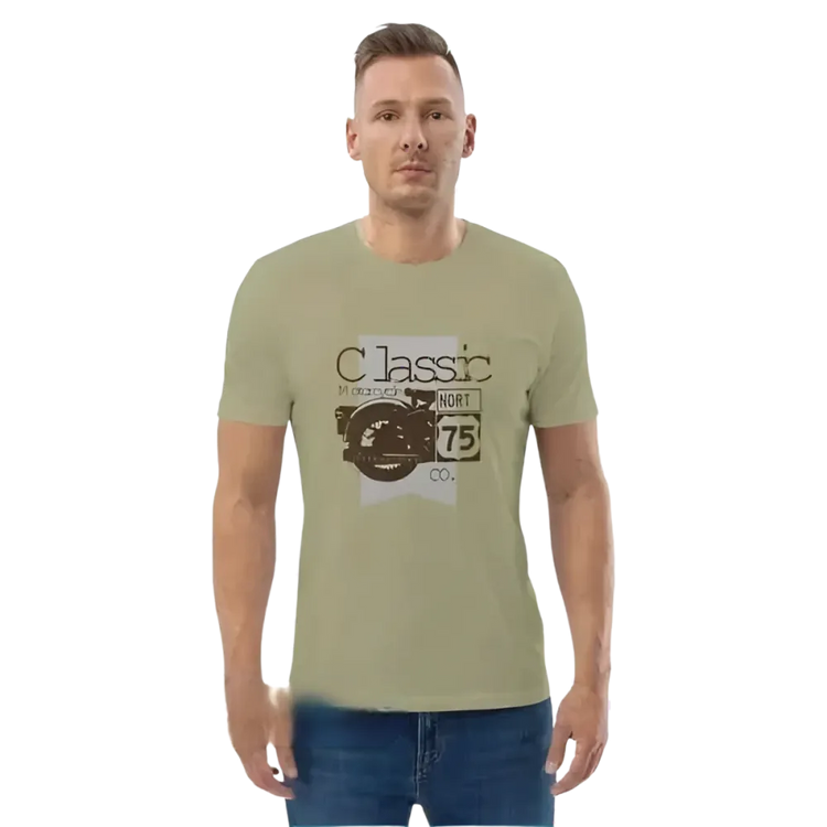 Grafik Unisex T-Shirt aus 100% Baumwolle in Sage, Größe S bis 5XL, mit auffälligem Druck, von BUYATHOME24.
