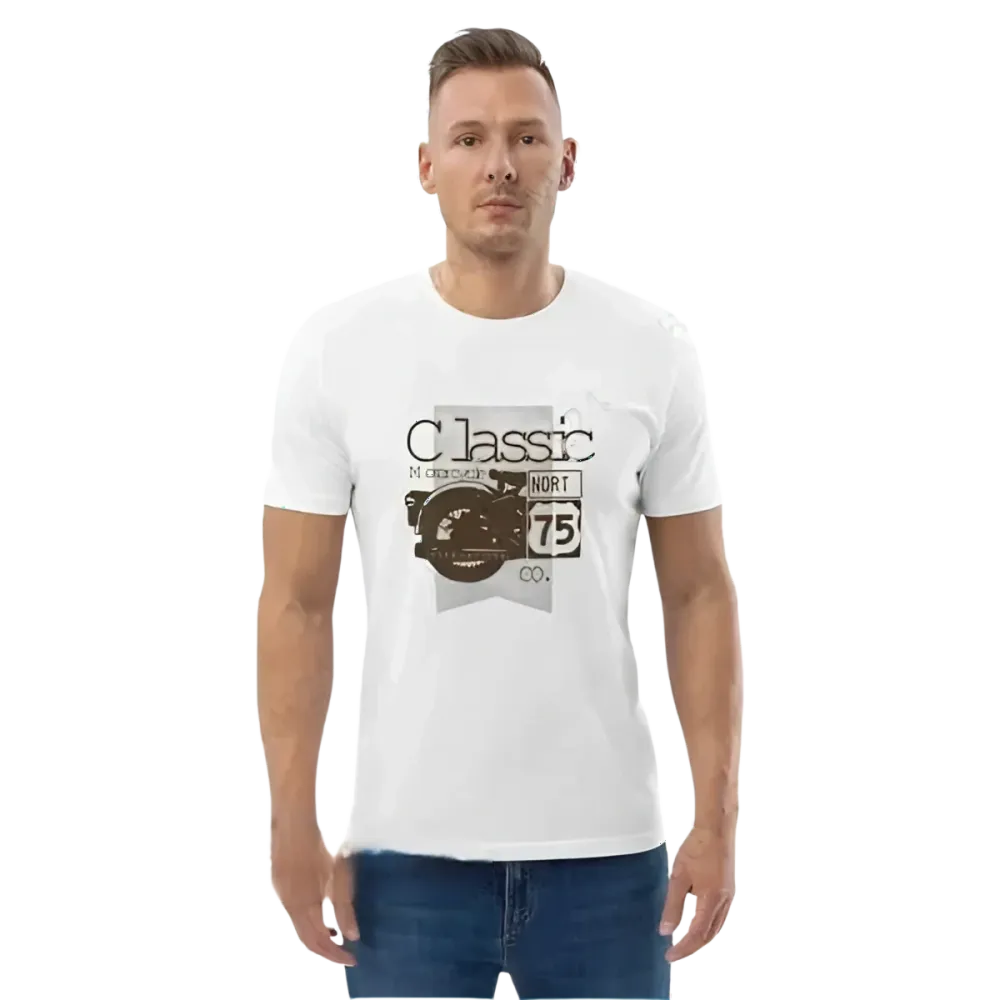 Unisex Grafik T-Shirt von BUYATHOME24, weißes Baumwoll-T-Shirt in den Größen S bis 5XL mit Druck.