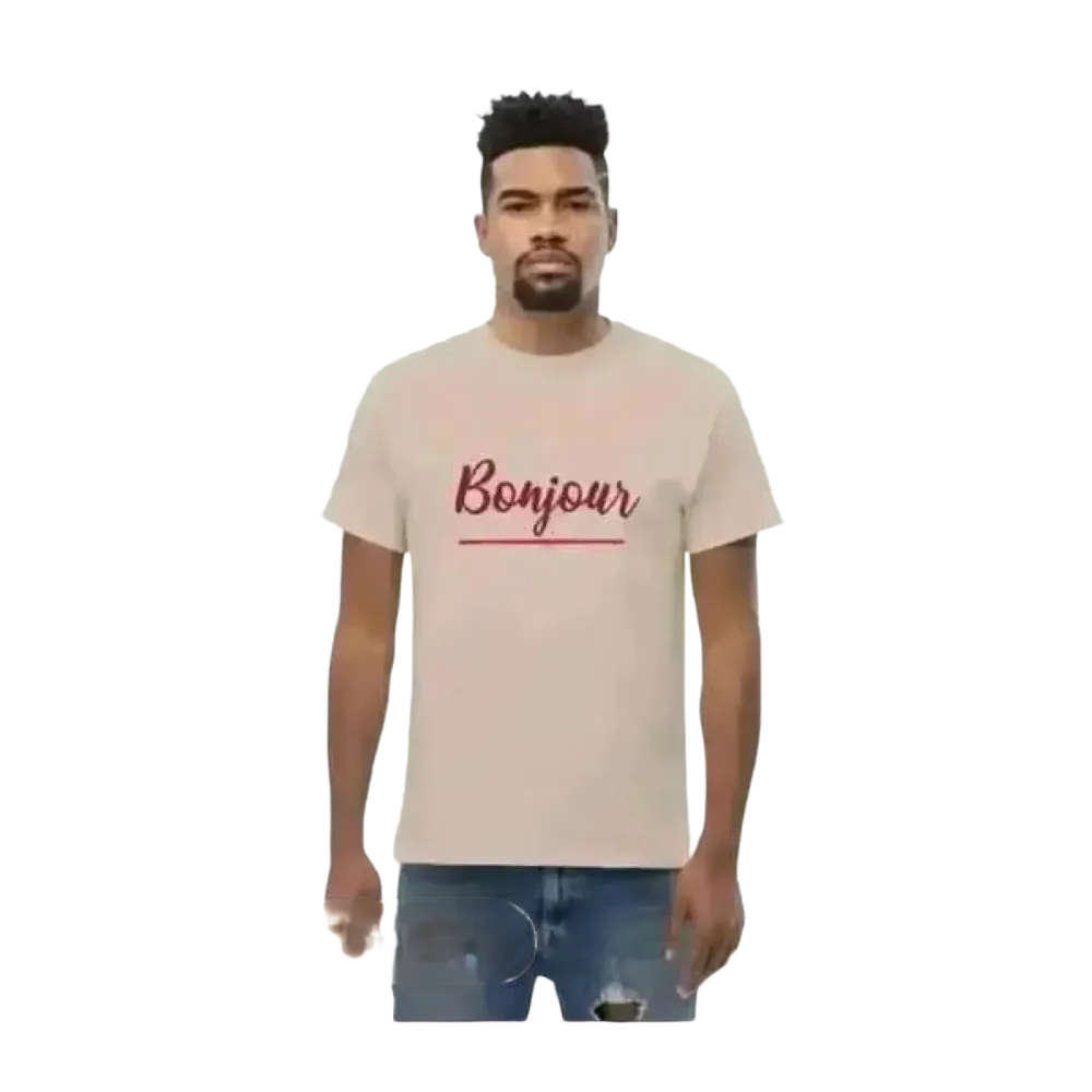 Unisex Grafik T-Shirt aus 100 % Baumwolle in Sand, Rundhals, für Herren, erhältlich in S bis 5XL, mit modernem Druck.