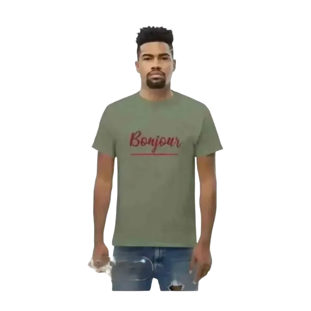 Unisex Grafik T-Shirt aus 100% Baumwolle in Militärgrün, Rundhals, für Damen und Herren, Größen S bis 5XL.