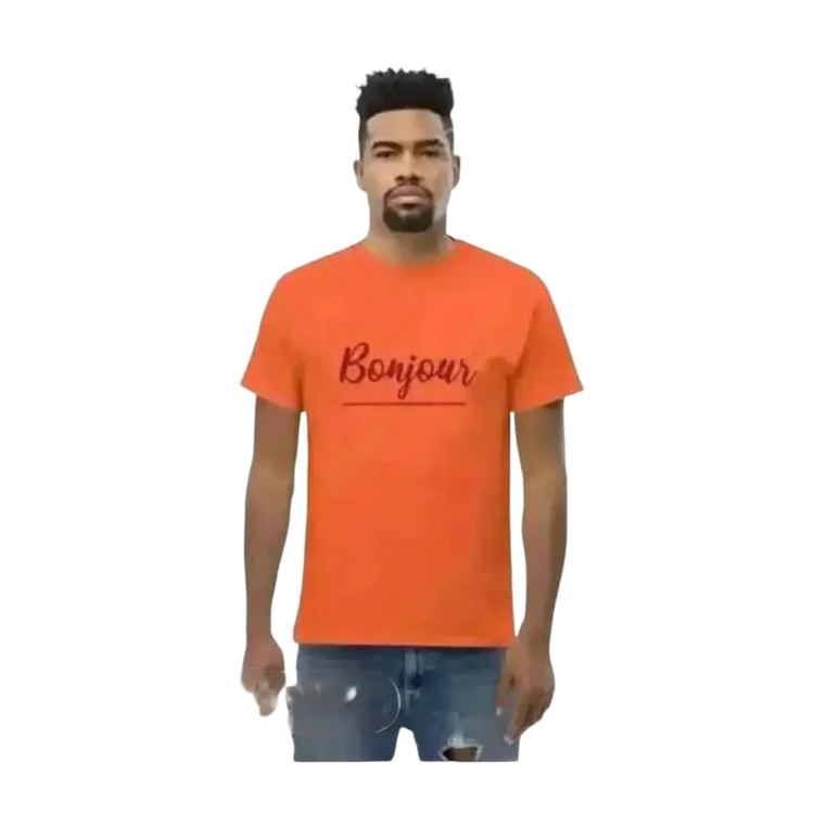 Unisex Grafik T-Shirt aus 100% Baumwolle in Orange, Rundhals, Größen S bis 5XL, für Männer und Frauen, von BUYATHOME24.