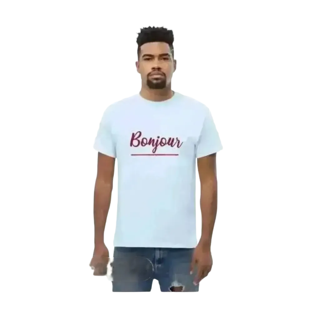 Herren unisex Grafik T-Shirt aus 100% Baumwolle in Hellblau, Rundhals, Größen S bis 5XL, für jeden Anlass.