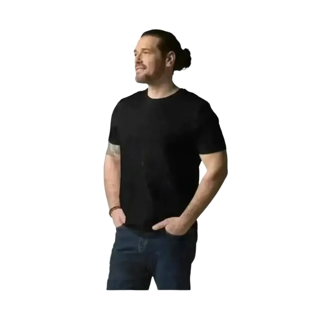 Unisex Grafik T-Shirt aus 100% Baumwolle in Schwarz, Rundhals, für Herren, von BUYATHOME24, Größe S bis 2XL.