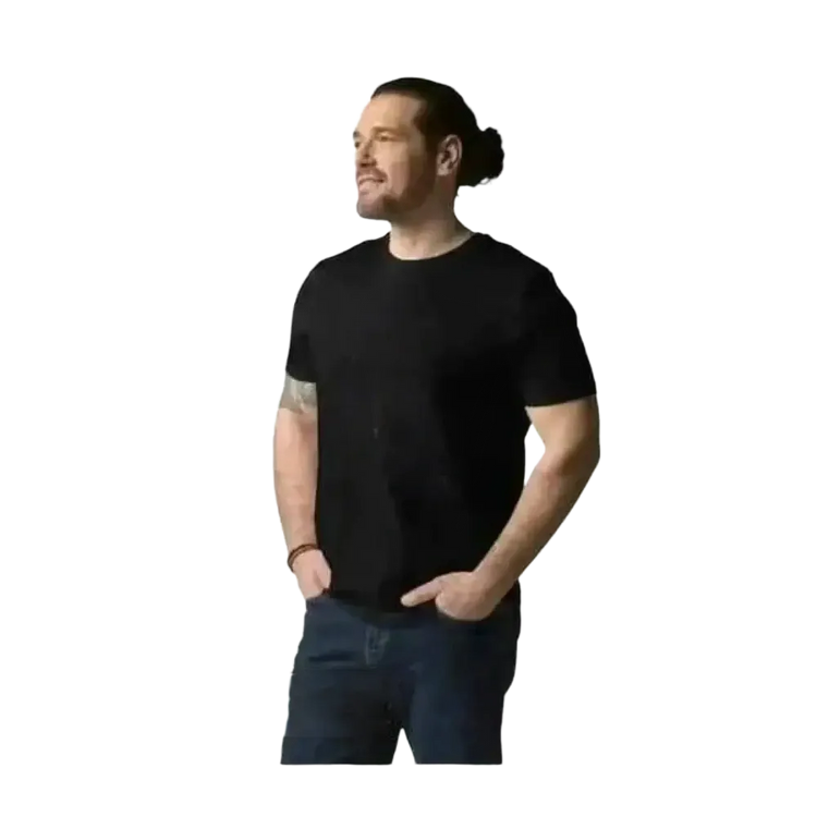 Unisex Grafik T-Shirt aus 100% Baumwolle in Schwarz, Rundhals, für Herren, von BUYATHOME24, Größe S bis 2XL.