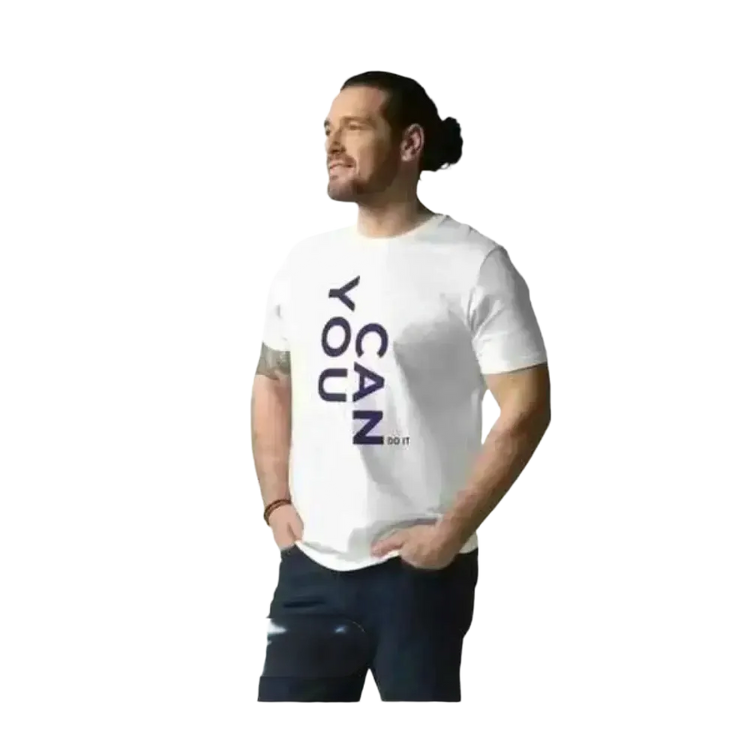 Unisex Grafik T-Shirt aus 100% Baumwolle in Weiß, Rundhals, für Herren, mit modernem Druck, erhältlich in S bis 2XL.