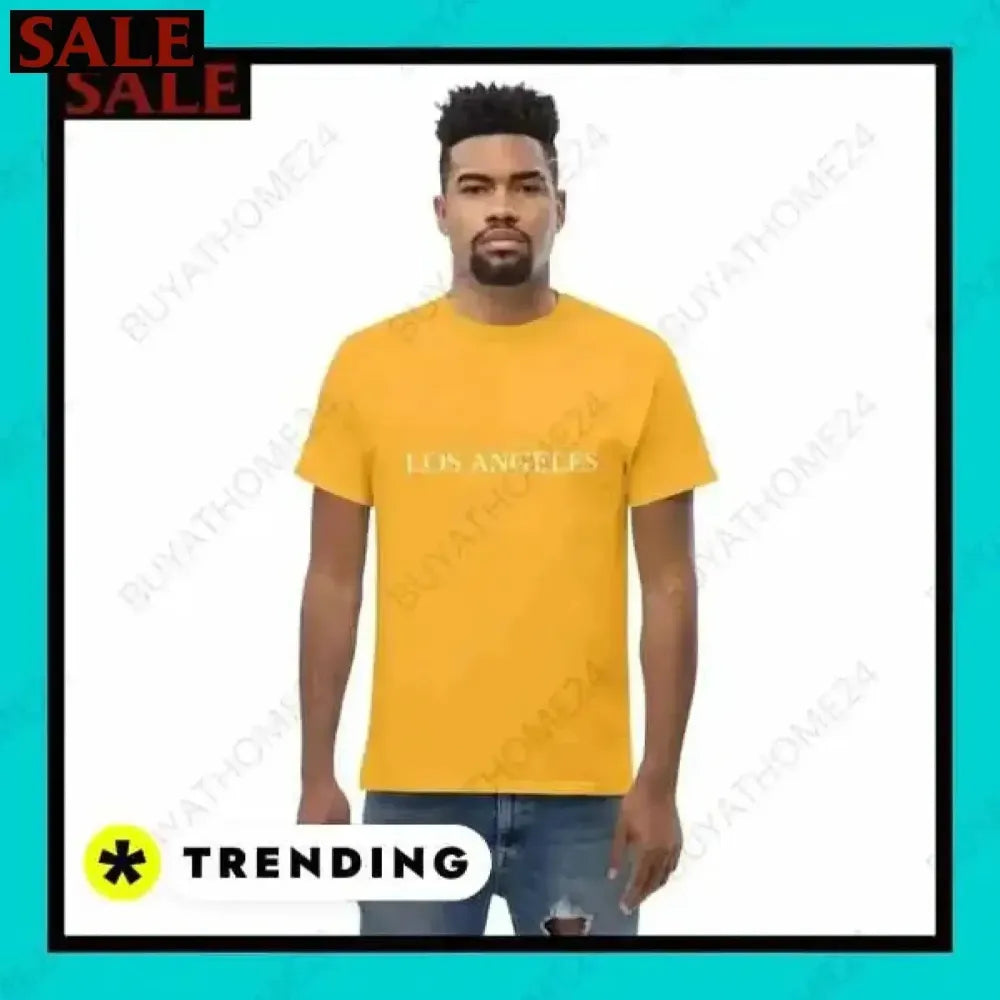 Unisex Baumwoll-Grafik-T-Shirt in Gold, Rundhals, erhältlich in S bis 5XL, hochwertiges T-Shirt von BUYATHOME24.