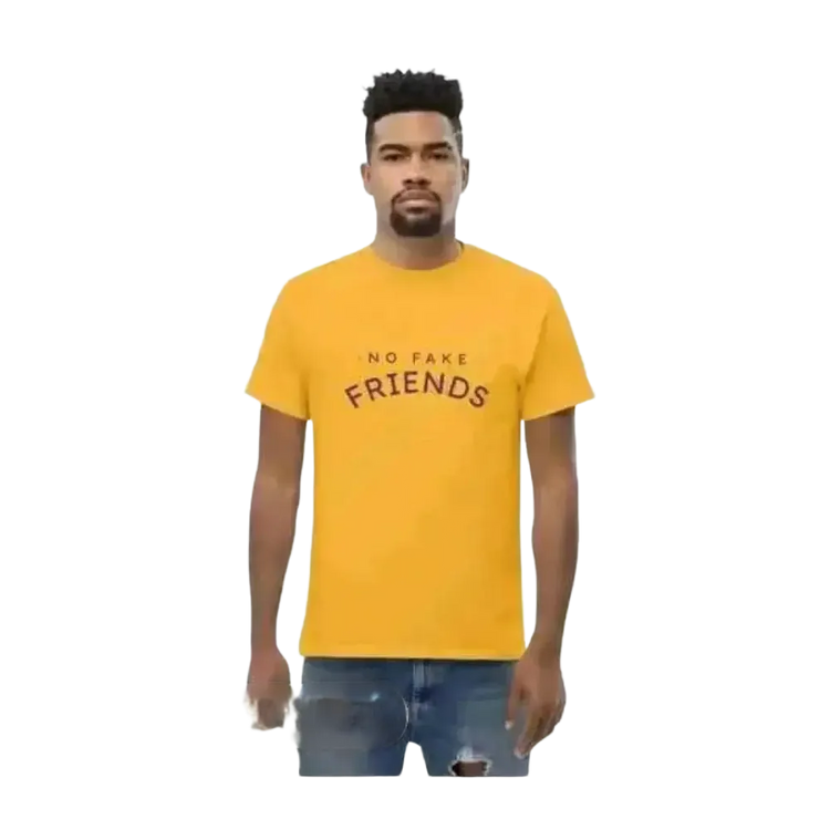 Unisex Baumwoll-Grafik-T-Shirt in S-5XL mit Rundhals, goldfarben, für Männer, vielseitig tragbar, von BUYATHOME24