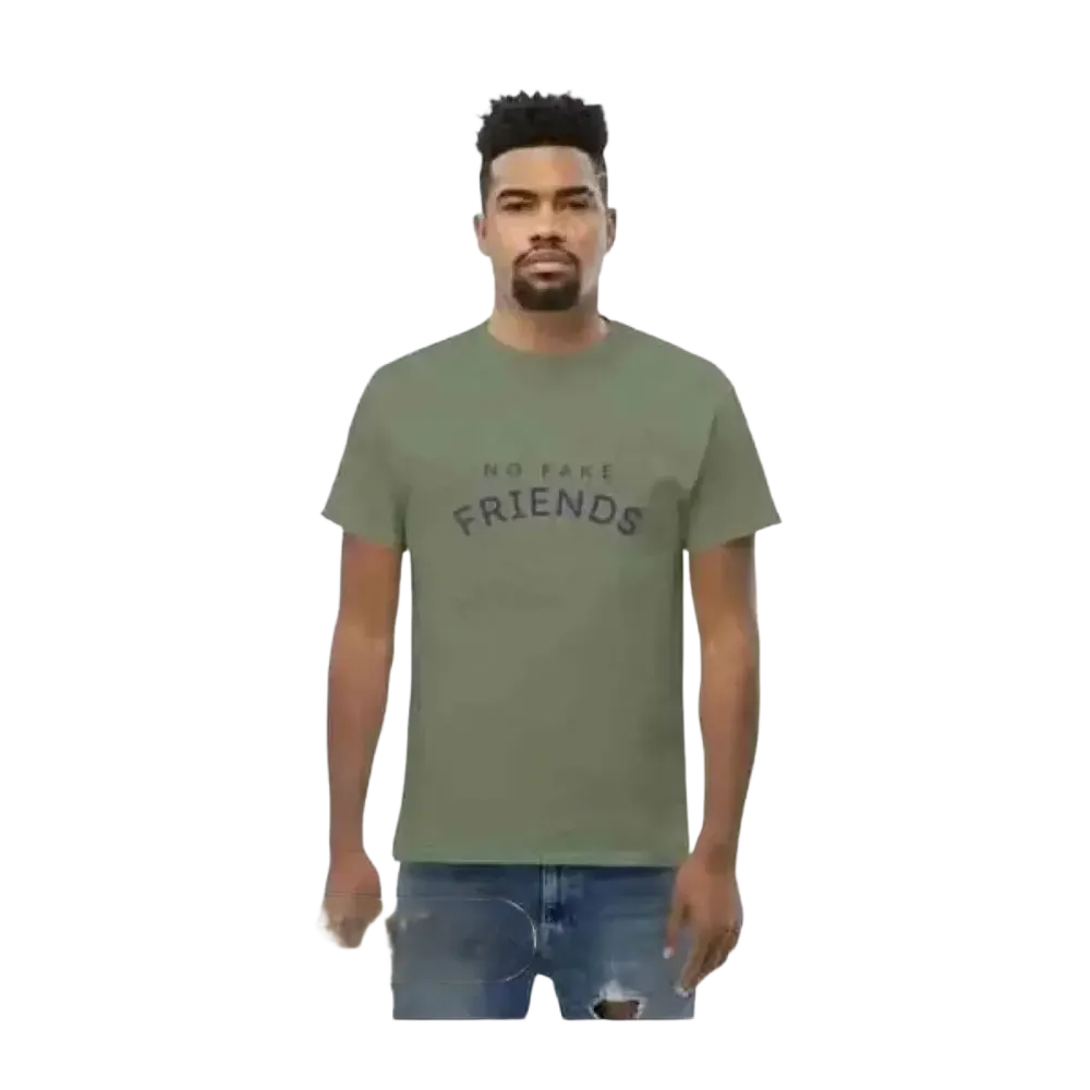 Graues unisex Baumwoll-Grafik T-Shirt in S-5XL mit Rundhals, für Herren, in militärgrün, von BUYATHOME24