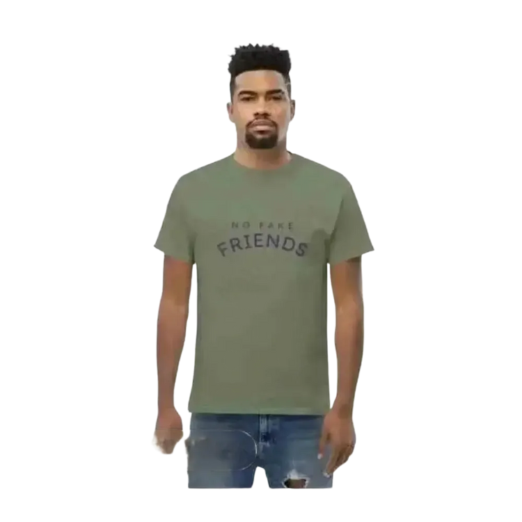 Graues unisex Baumwoll-Grafik T-Shirt in S-5XL mit Rundhals, für Herren, in militärgrün, von BUYATHOME24