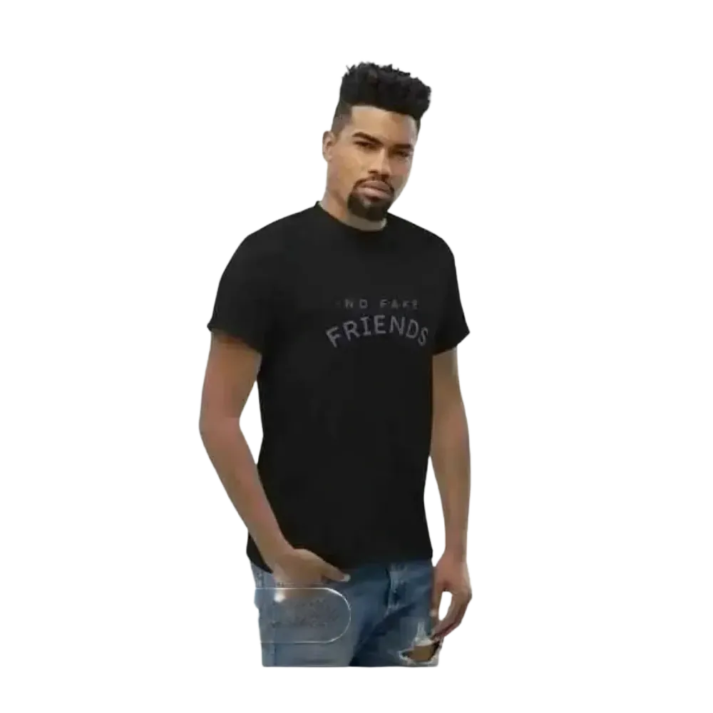 Unisex Baumwoll-Grafik-T-Shirt von BUYATHOME24, Rundhals, in S-5XL, bequemes T-Shirt für jeden Anlass, schwarz mit Druck.