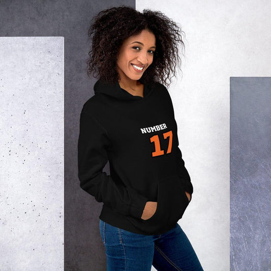 Grauer Damen Hoodie mit Grafik-Design von BUYATHOME24, Baumwolle, bedruckbar, in S-5XL, bequem und modisch