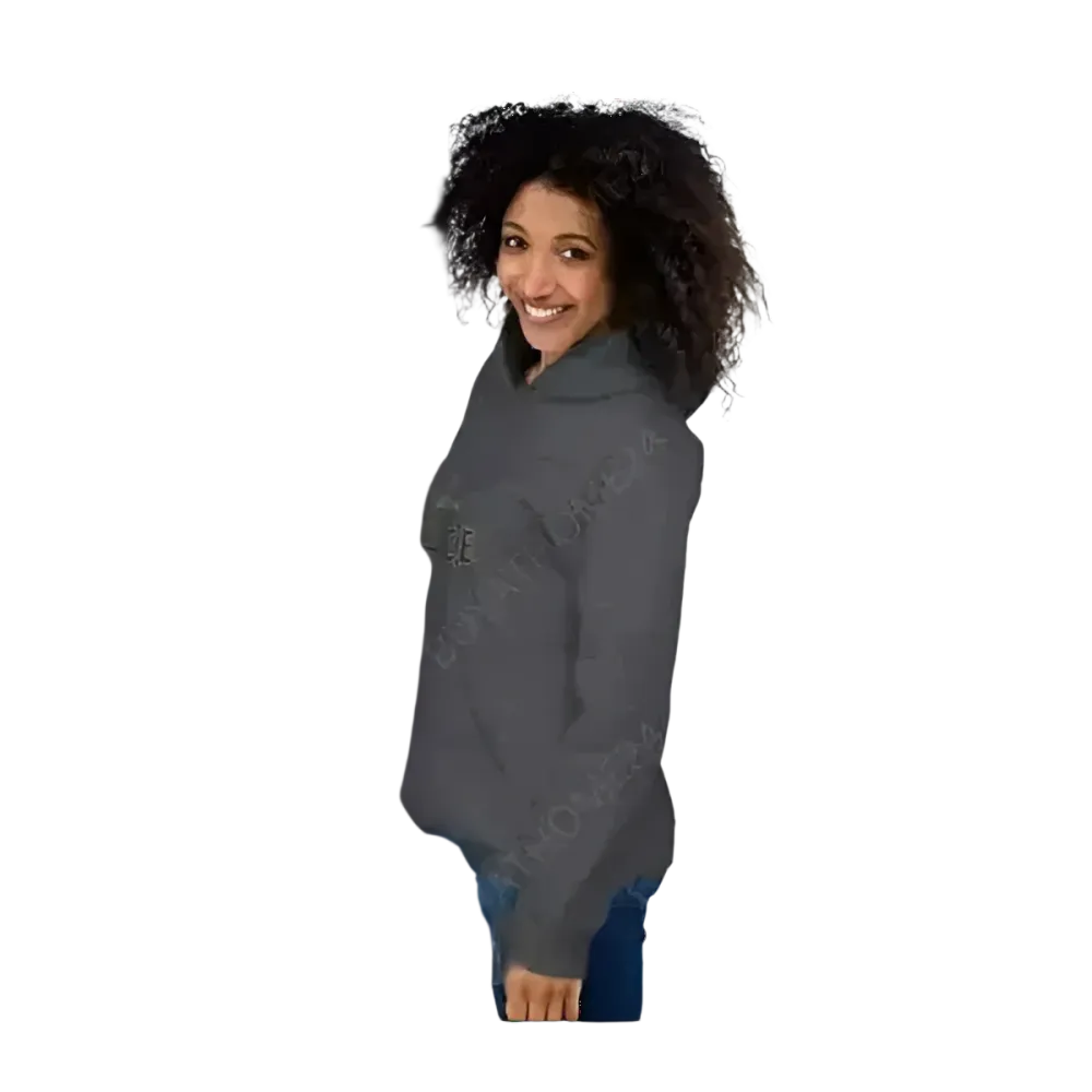 Herren- und Damen-Hoodie von BUYATHOME24 in verschiedenen Größen, mit Kapuze und bequemem Schnitt, schwarz.