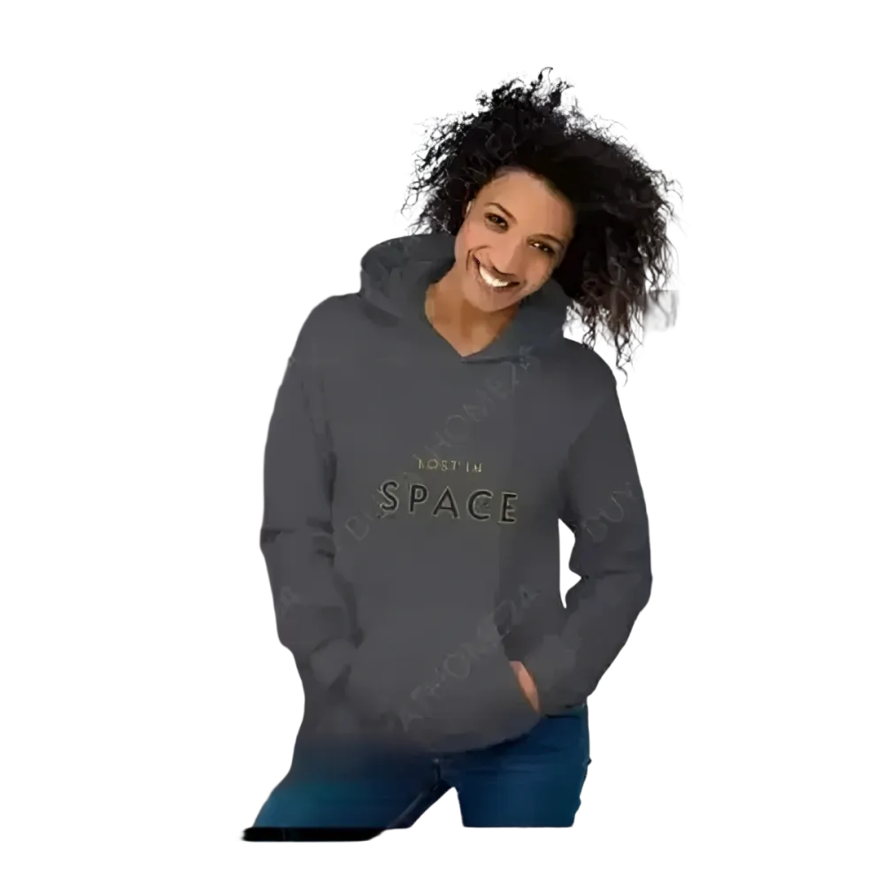 Herren und Damen Hoodie von BUYATHOME24, bequemer Kapuzenpullover in verschiedenen Größen, in Grau mit Kängurutasche.
