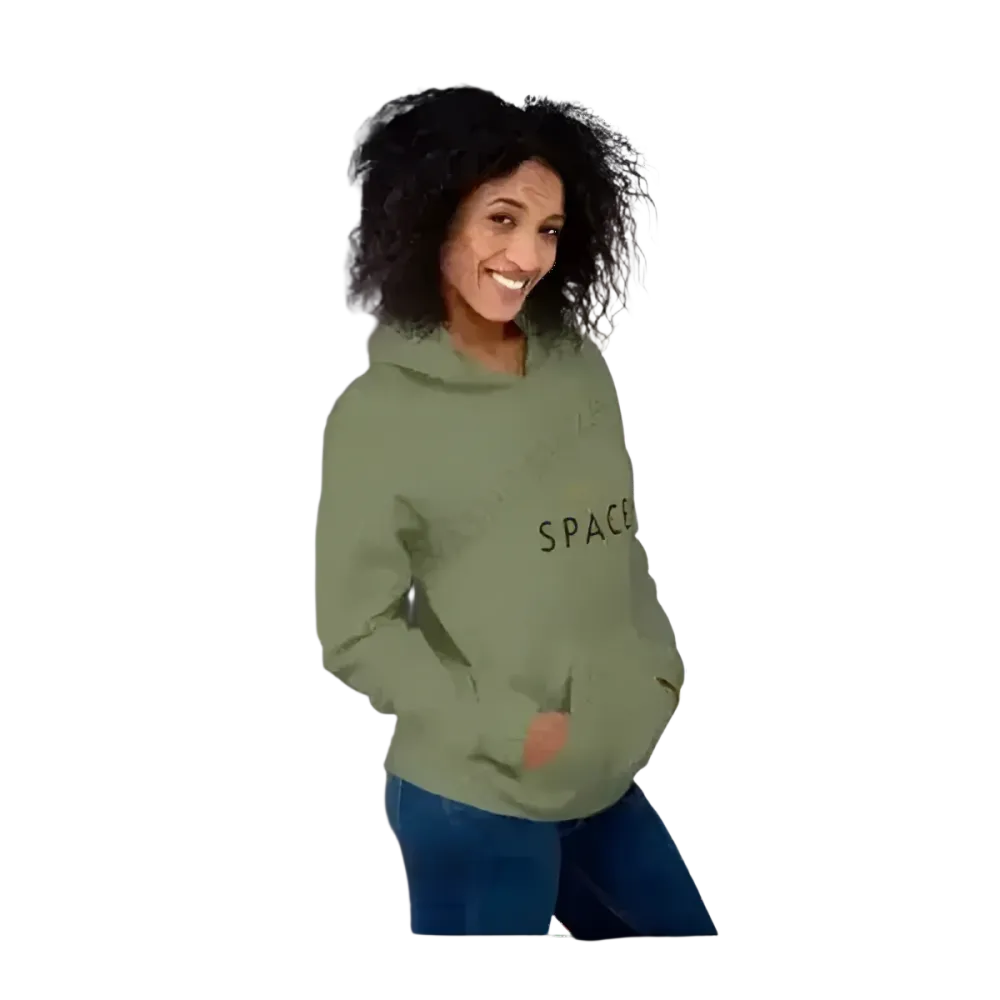 Herren und Damen Hoodie mit Kapuze in verschiedenen Größen, bequemer BUYATHOME24 Hoodie aus weichem Material, frontalansicht