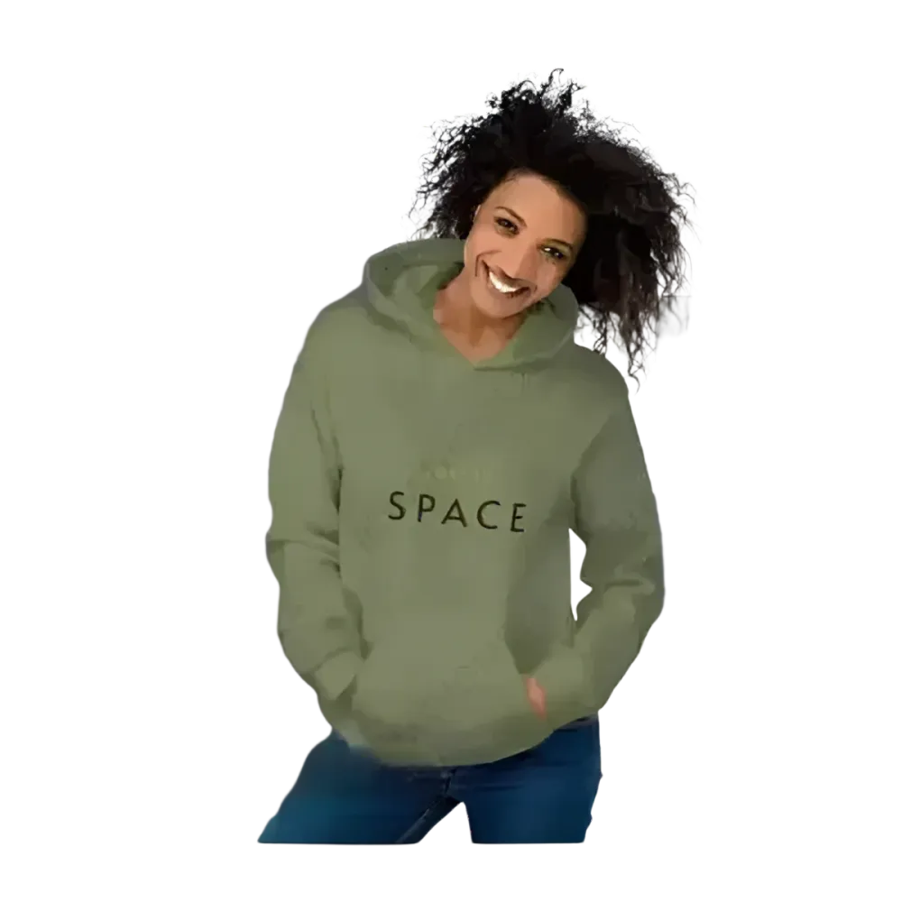 Herren- und Damen-Hoodie von BUYATHOME24 in verschiedenen Größen, mit Kapuze und Kängurutasche, bequemes Sweatshirt in Schwarz.