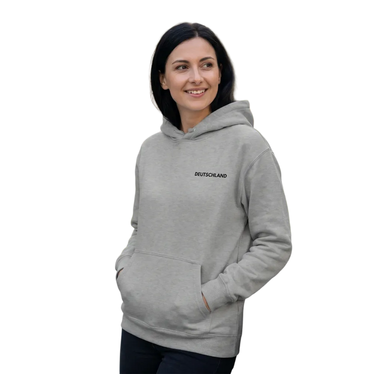 Unisex Hoodie mit doppelter Kapuze in verschiedenen Größen, bequemes Sweatshirt von BUYATHOME24, zeigt die Kapuze und Stoffdetails.