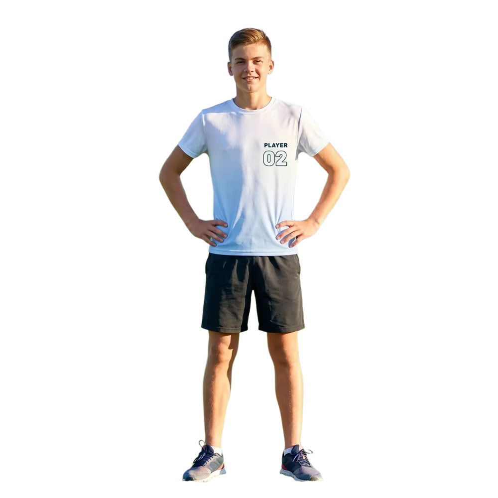 Unisex Kinder Sport-T-Shirt von BUYATHOME24, schnelltrocknend, für Fußball, Größen 134-170 cm, leichter, atmungsaktiver Stoff