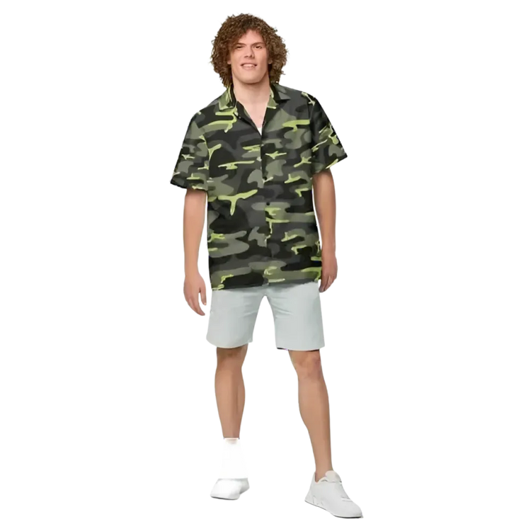 Unisex Kurzarmhemd in Tarnmuster aus atmungsaktivem Polyester, für Herren, in 2XS bis 6XL, von BUYATHOME24.
